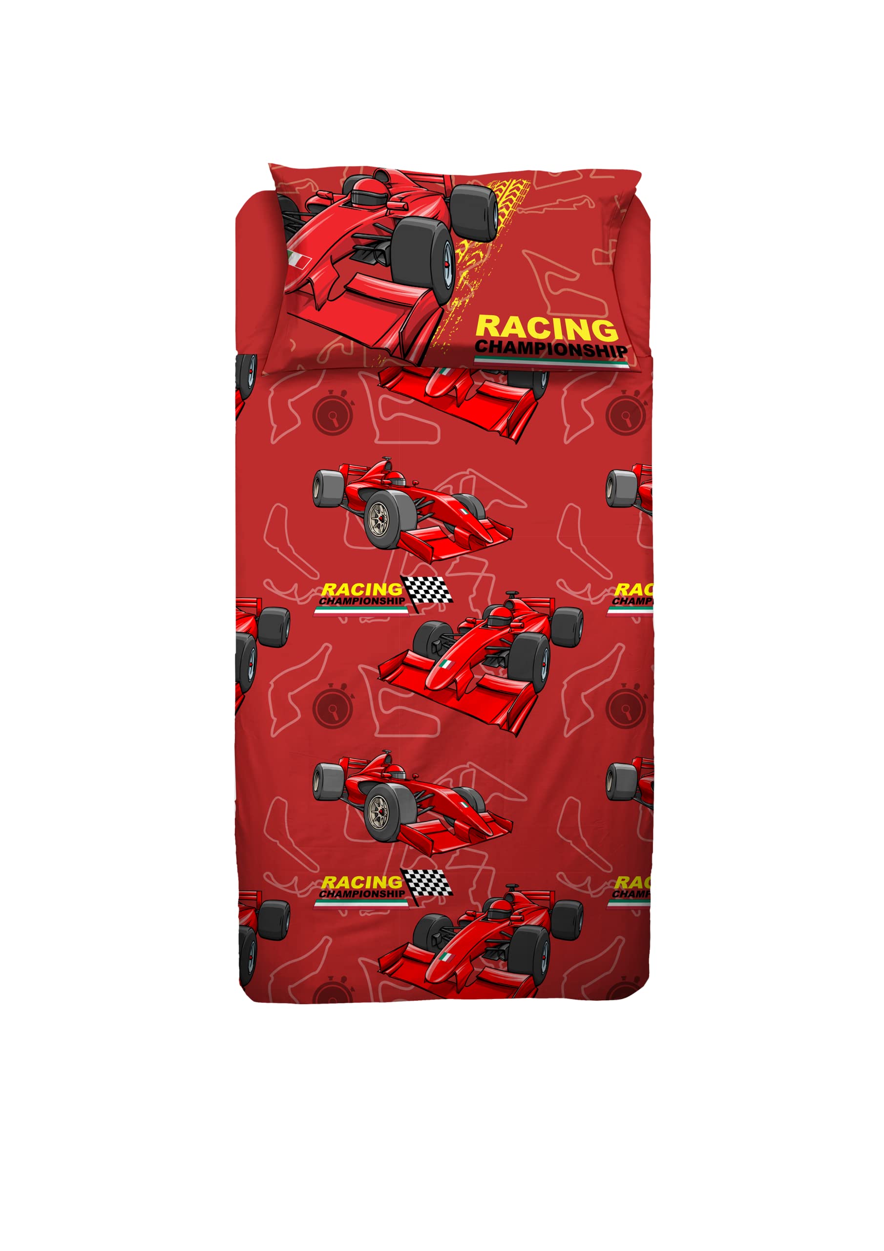 Parure de lit simple 100% coton de qualité supérieure Hermet racing pour lit une place