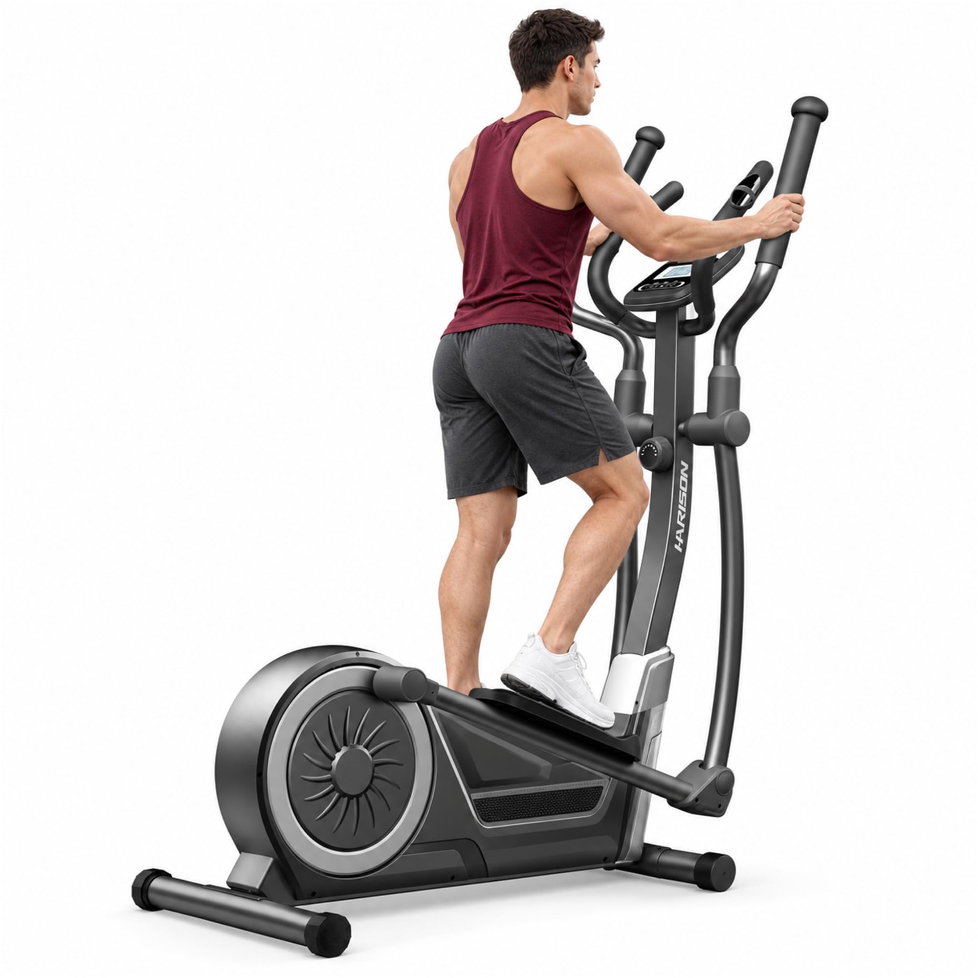 Home Elliptical Trainer, Indoor Exercise Machine for Full‑Body Workout &amp; Under‑Desk Fitness