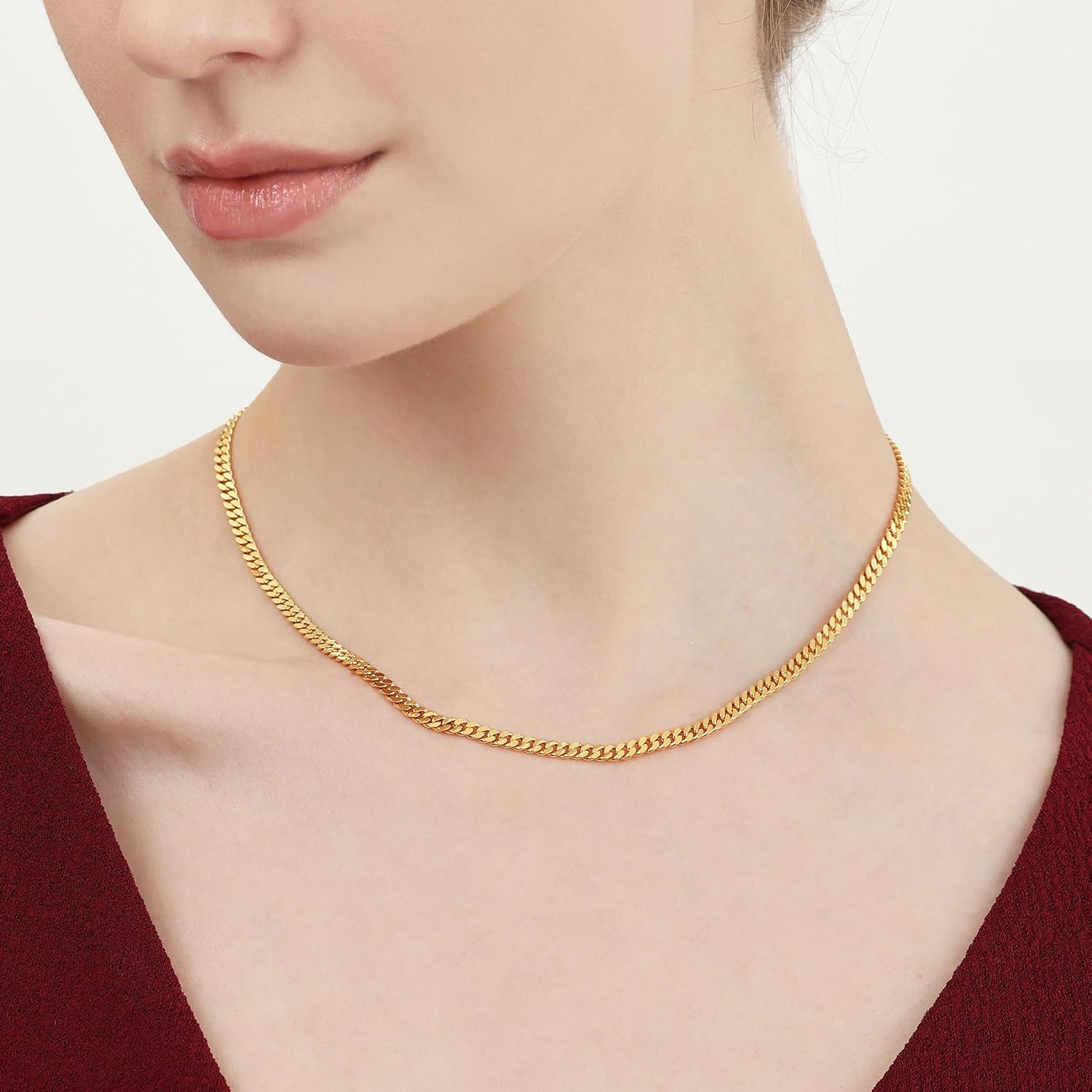 CHOW SANG SANG 999.9 24K Pure Gold Curb Link Machinery Chain Necklace for Women 40cm 09223N Price-by-Weight 4.86g Gold