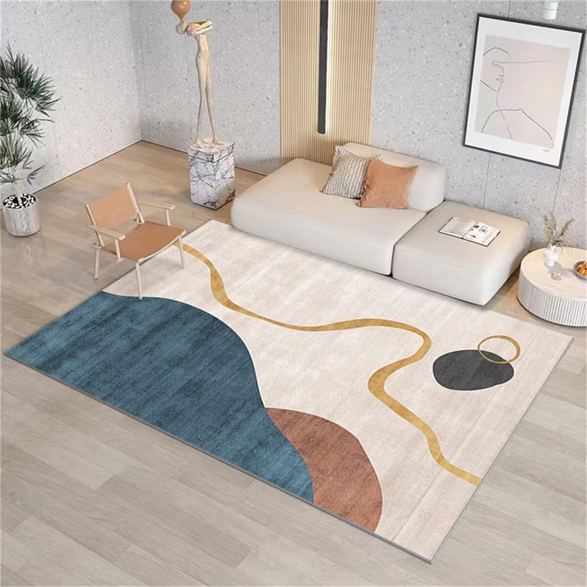 Gamer Teppich Teppich XXL Einfache mehrfarbige Wohnzimmer Teppich Schlafzimmer Zubehör rechteckig rutschfest Carpet Bedroom 180X280CM