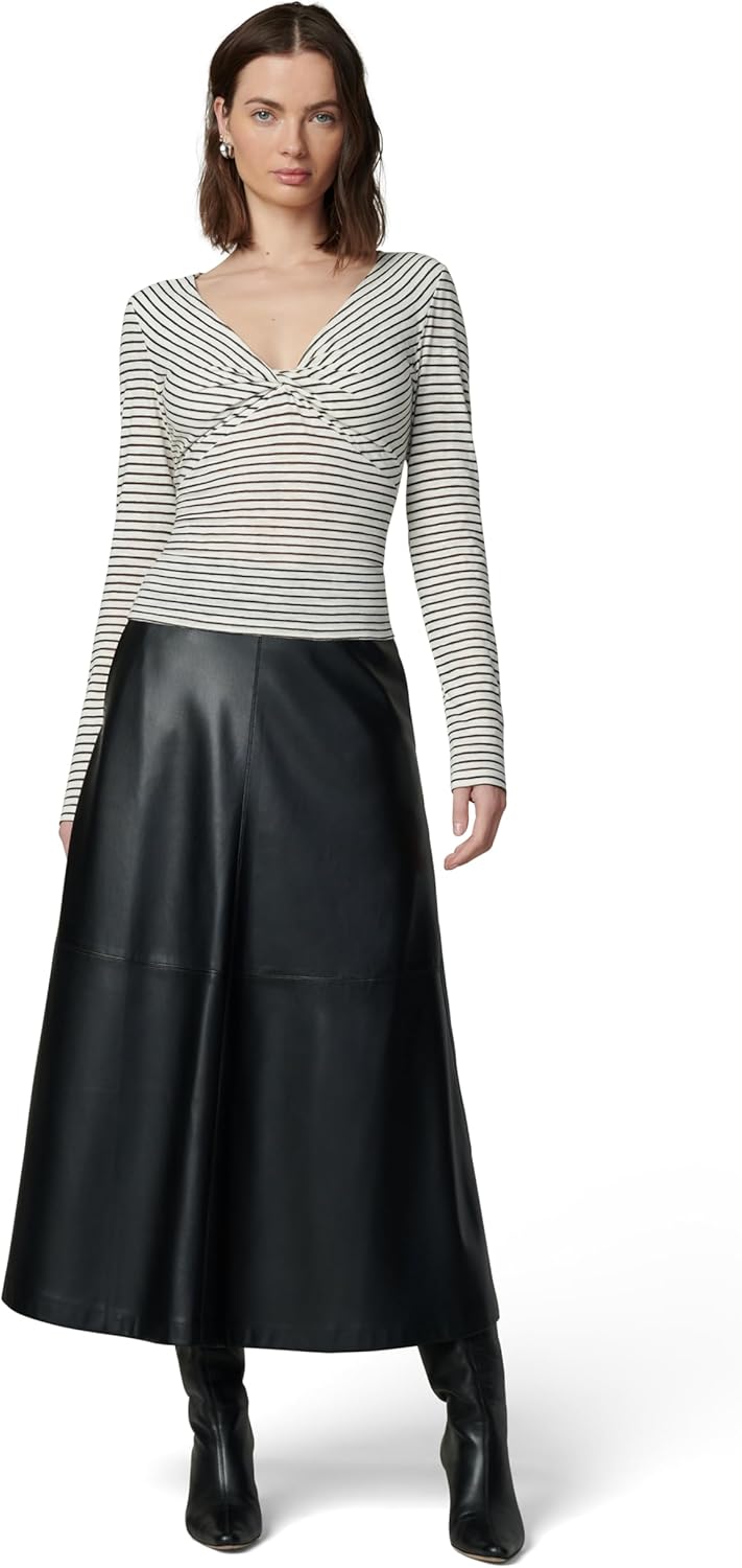 JOE'S JEANS Women's The Ava Stripe Twist V Neck Top - Image 5