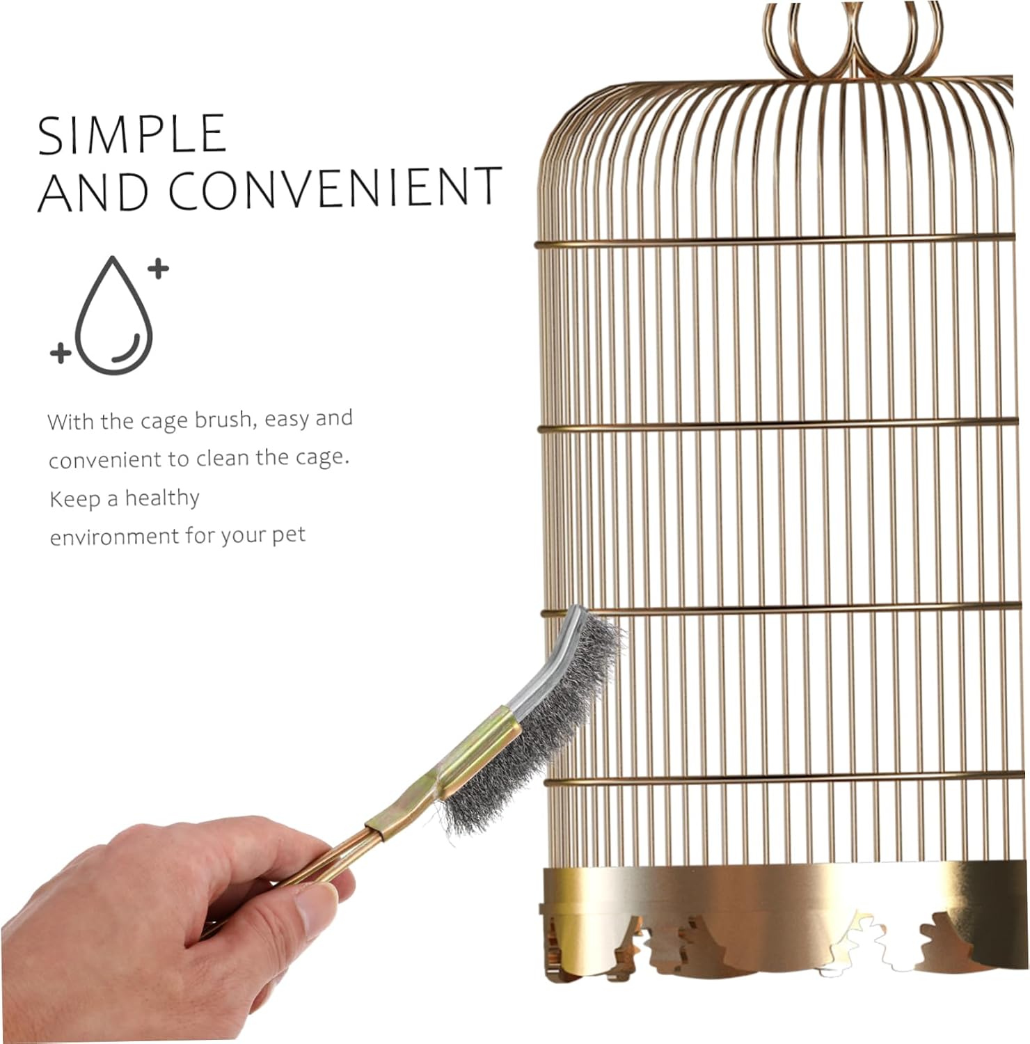 2pcs Wire Brush Cleaner for Bird Cages Lightweight Brush for Daily Cleaning Convenient Hanging Design for Easy Storage Essential Tool for Parrot and Pet Bird Owners image 2