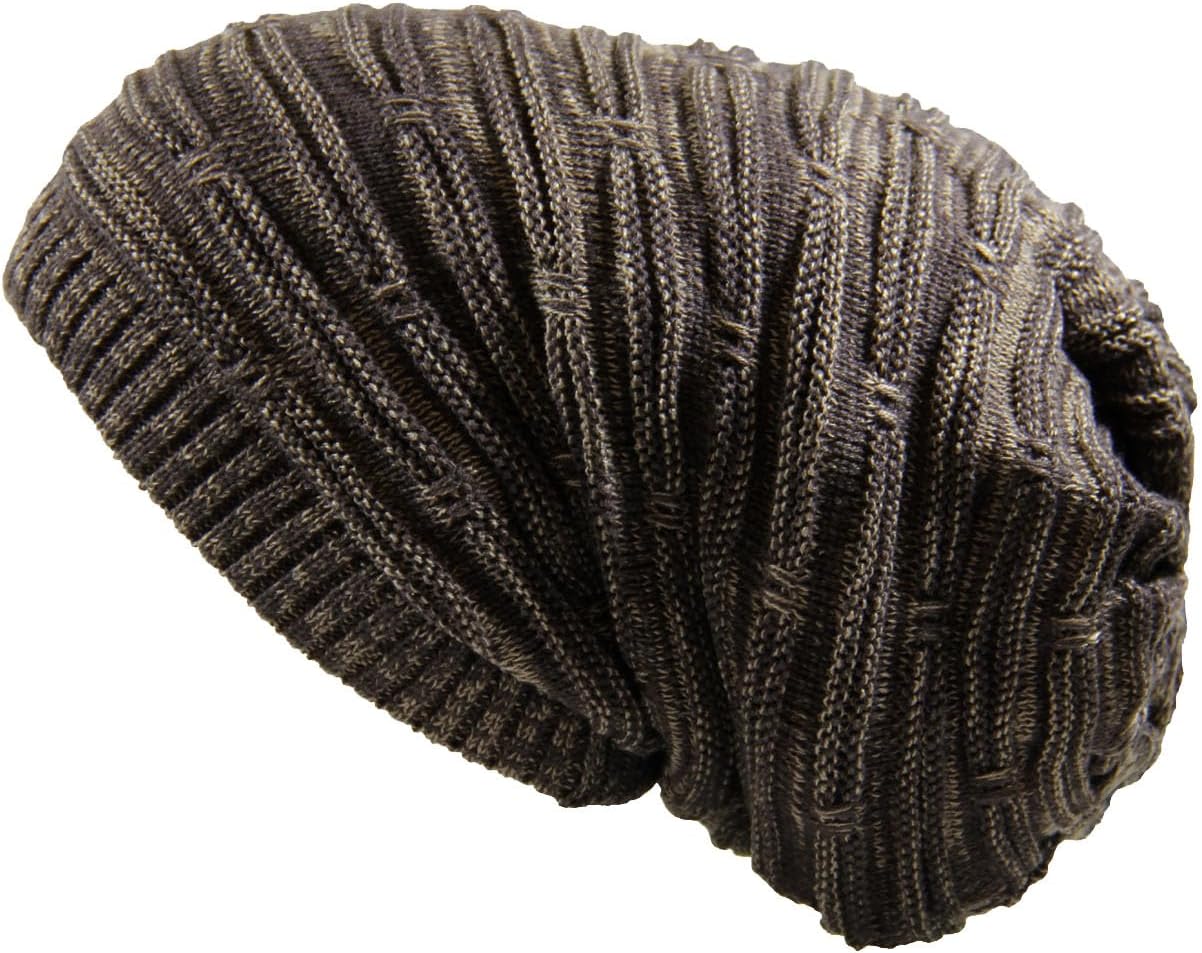 RW Rasta Stretch Long Beanie Hats (Dark Brown Multi)