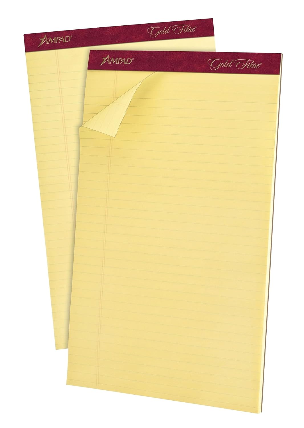 Tops Ampad 20030 Gold Fibre Pads, 8 1/2 x 14, Canary, 50 Sheets, Dozen      Office Product