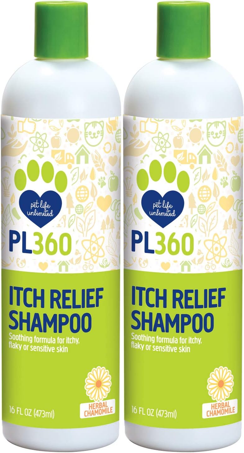 PL360 Itch Relief Shampoo for Dog | Dry Skin & Itch Relief | Colloidal Oatmeal, Tea Tree Oil & Herbal Chamomile | Eco Friendly, Natural…