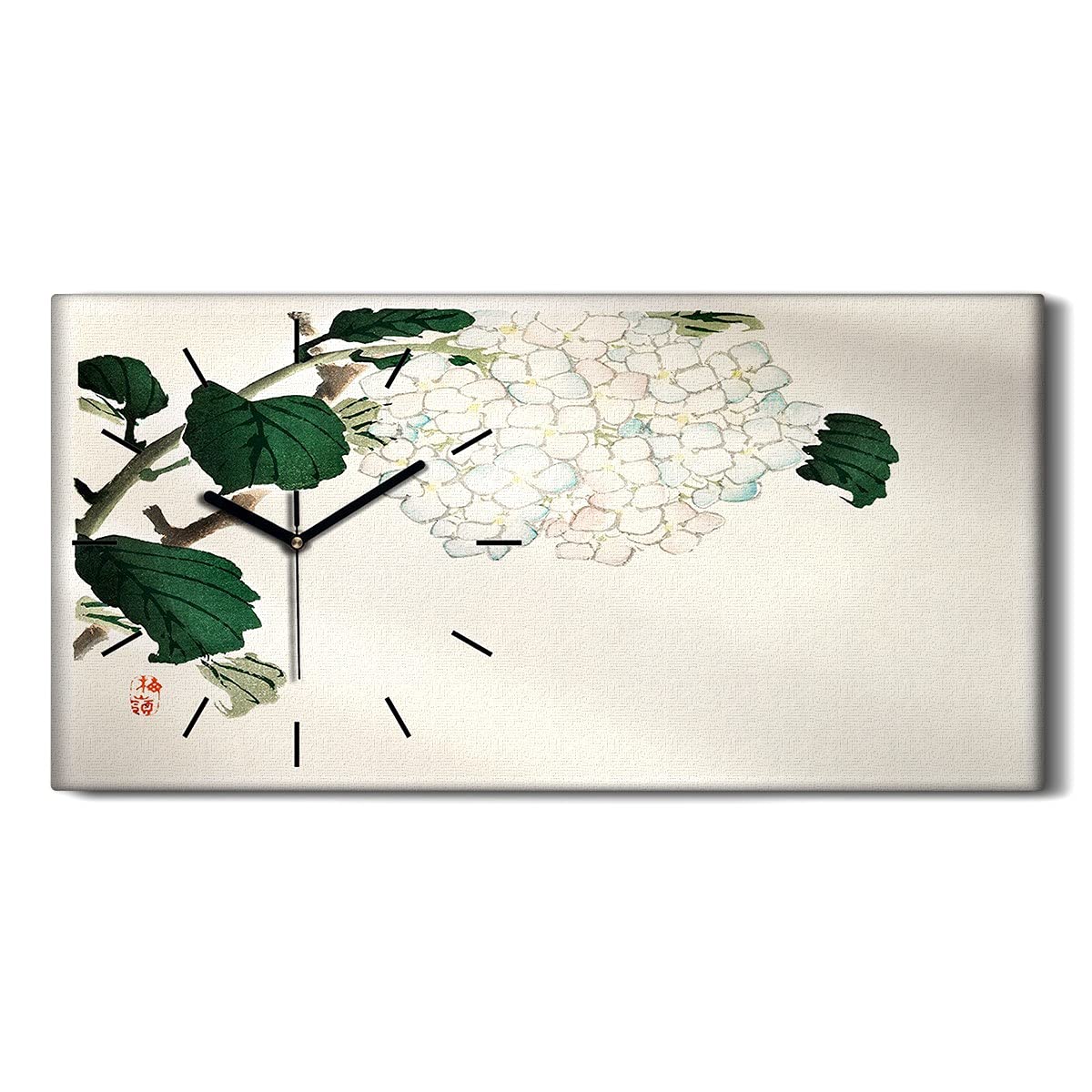 Horloge sur Toile de Salon Silencieuse 60x30cm - Decoration Zen Art Moderne Chambre et Bureau