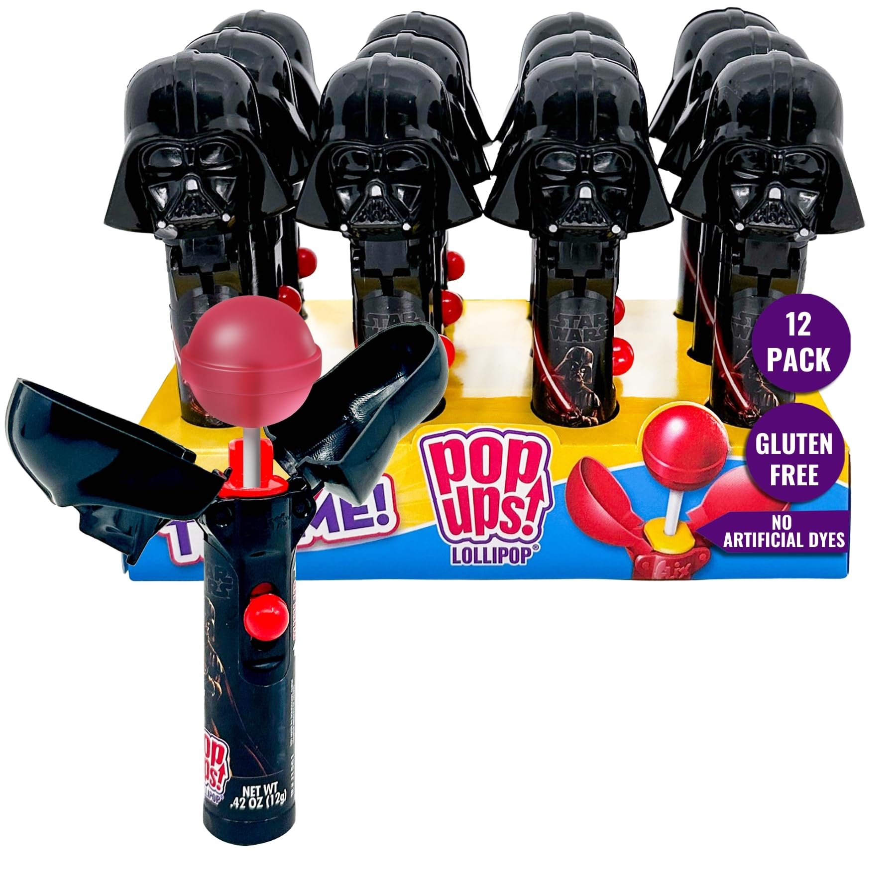 Pop Ups! Darth Vader Lollipop Holder | Collectable Star Wars Toy Lollipop Case | Star Wars Party Favors for Goodie Bags, Piñata Candy, Game Prizes,