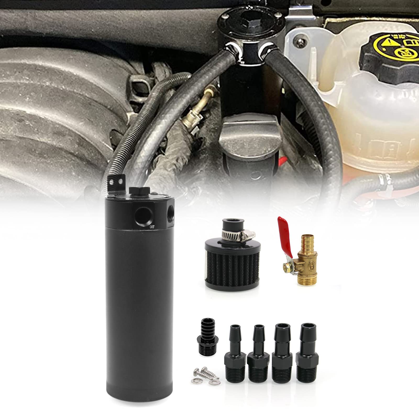 Buy Sporacingrts Universal 750ml 2Port Oil Catch Can Baffled Reservoir