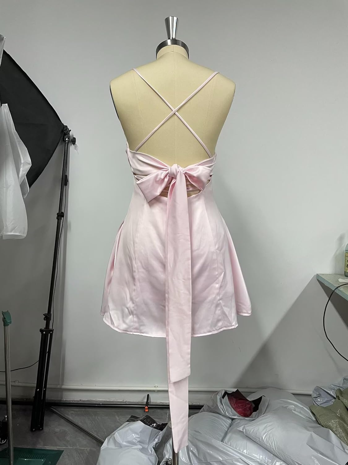 Spaghetti Straps Ruched Cowl Neck Satin Homecoming Dresses Short A Line Cocktail Mini Party Dress for Teens - Image 8