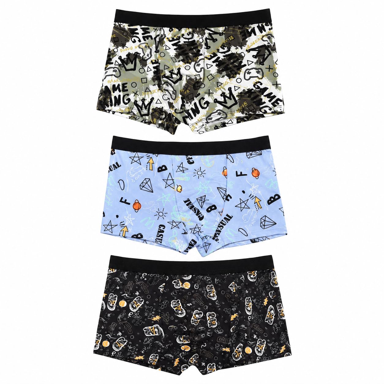 Men's Printed Nylon Lycra Trunks | Pack of 3 | Soft Stretch | Breathable Comfort | Comfortable Innerwear | Multicolor-picture-37