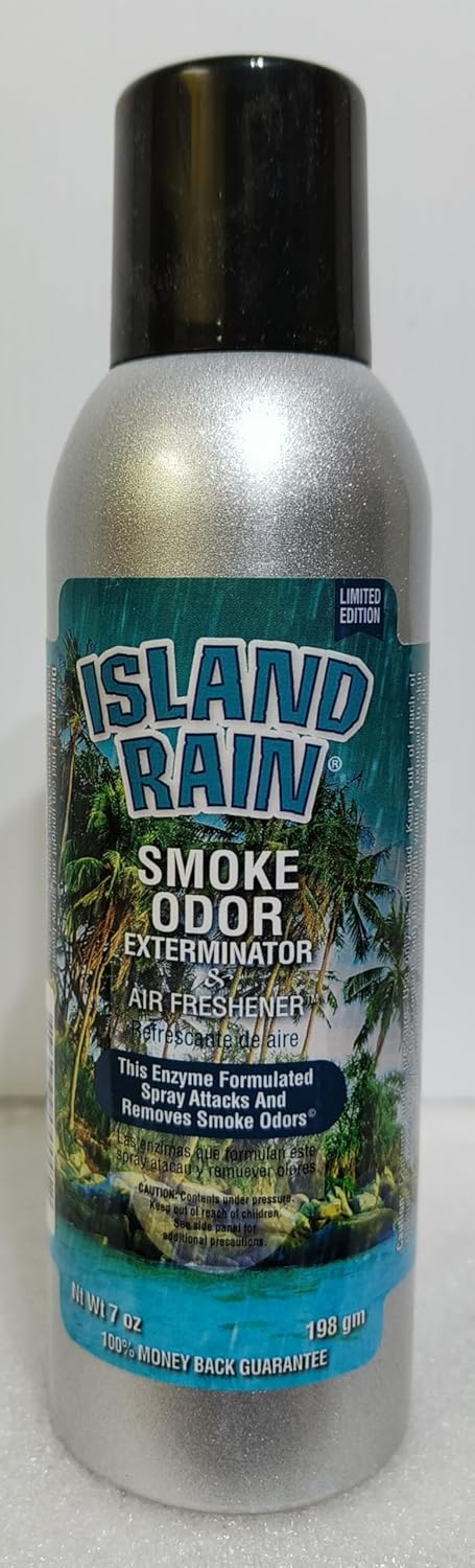Smoke Odor Exterminator 198 gm/ 7 oz Large Spray Clothesline Fresh Set of Four Cans. Assortment (4) Includes Clothesline Fresh, Island Rain, Mesmereyes & Lavender With Chamomile.