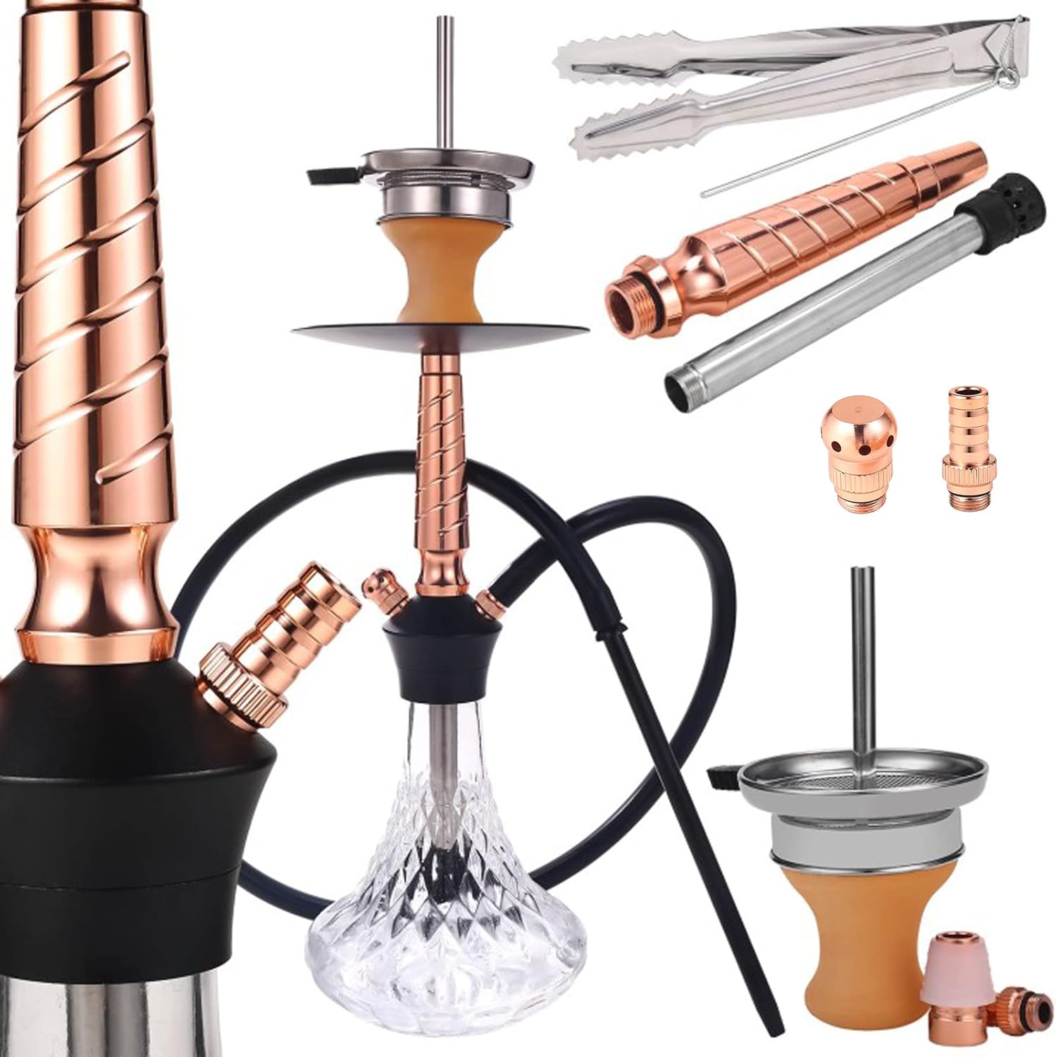 RMAN® Shisha Wasserpfeife 44cm Mini Hookah Aluminium Klein Shisha Set