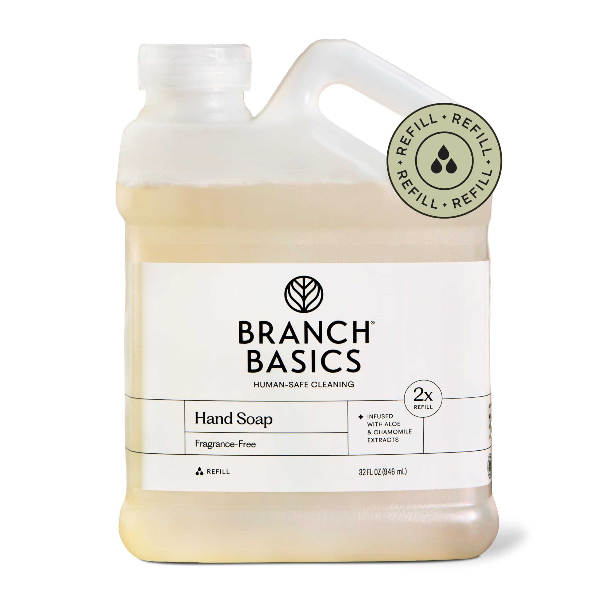 Branch Basics Gel Hand Soap Refill – 32oz | Fragrance-Free, Plant-Based
