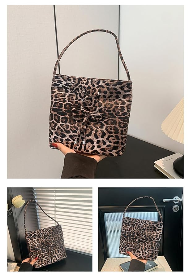 Amazon.com: Leopard Print Drawstring Bucket Bag Cheetah