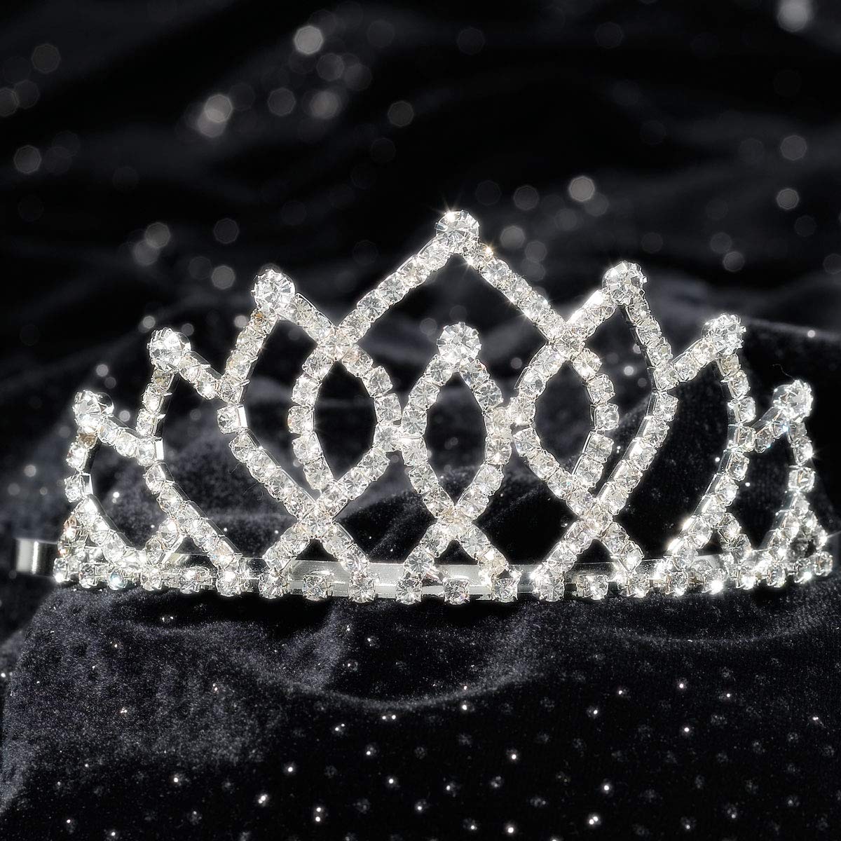 Anderson's Prom 2025 Royalty Set with Armande Tiara, Black Crown, Black Sashes, and White Buttons, High School, Sashes For Prom Court, High School Dance, Party, Costume, Event