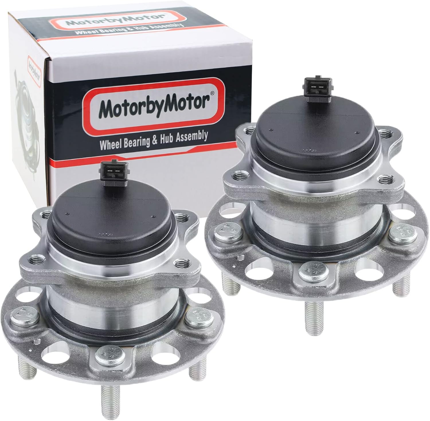 MotorbyMotor 512553 Rear Wheel Bearing and Hub Assembly 5 Bolts Fits for 15-19 Hyundai Sonata, 16-20 Tucson, 17-19 Kia Cadenza, 16-19 Optima, 17-20 Sportage Wheel Hub & Bearing Assembly w/ABS