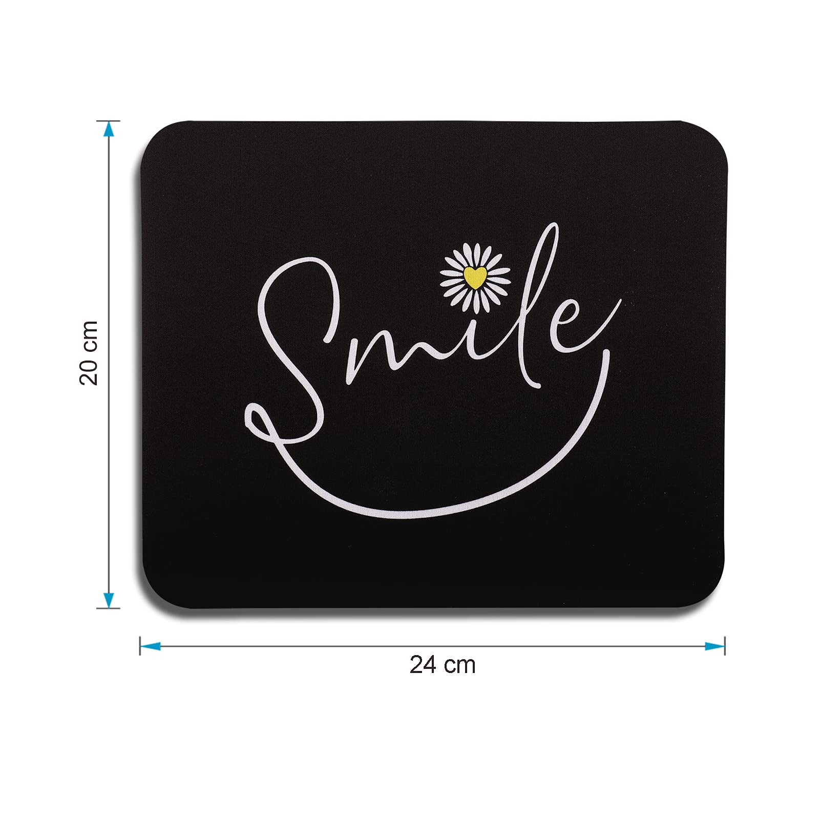 Tappetino Mouse Circolare Ultra Sottile 20 Cm Nero - Base Antiscivolo In Silicone - Facile Da Pulire - 2