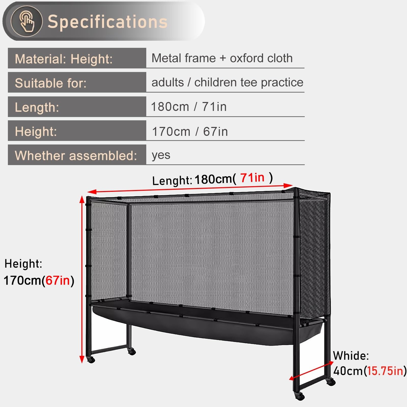 HDYZJQ Professional Ping Pong Catch Net, Rolling Table Tennis Catch Net, Training Grounds Table Tennis Ball Catch Net Collector, Easy to Move