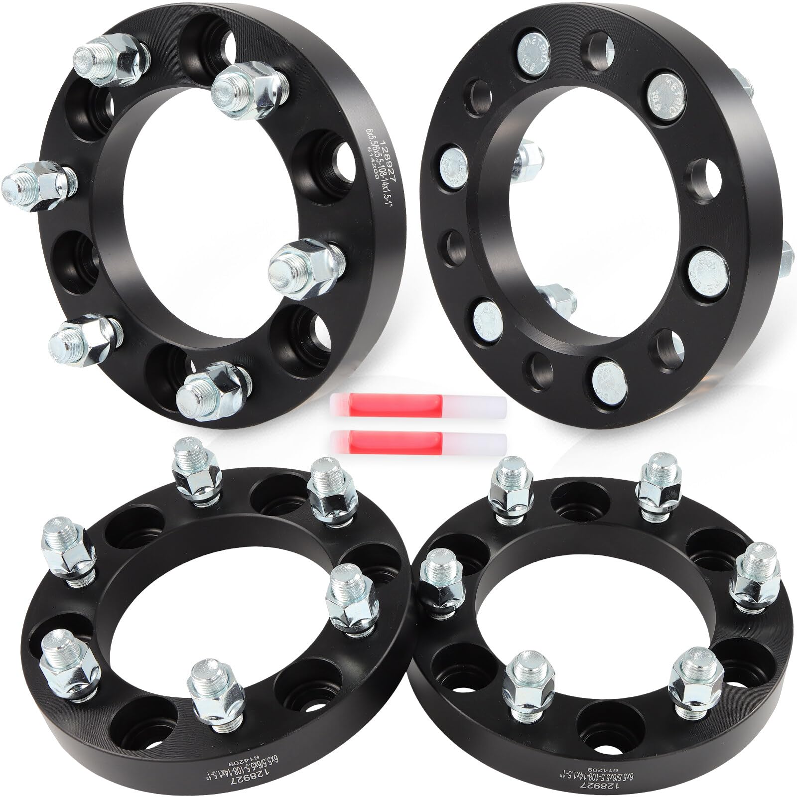 4-Piece 1.5" Wheel Spacers For 1999-2021 Chevy Silverado/GMC Sierra 1500 – 6x5.5 Bolt Pattern, 14x1.5 Threads 6 thumbnail image