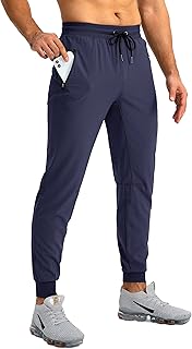 Men's Lightweight Jogger Pants Workout Gym Running Pants with Zipper Pockets for Athletic Casual