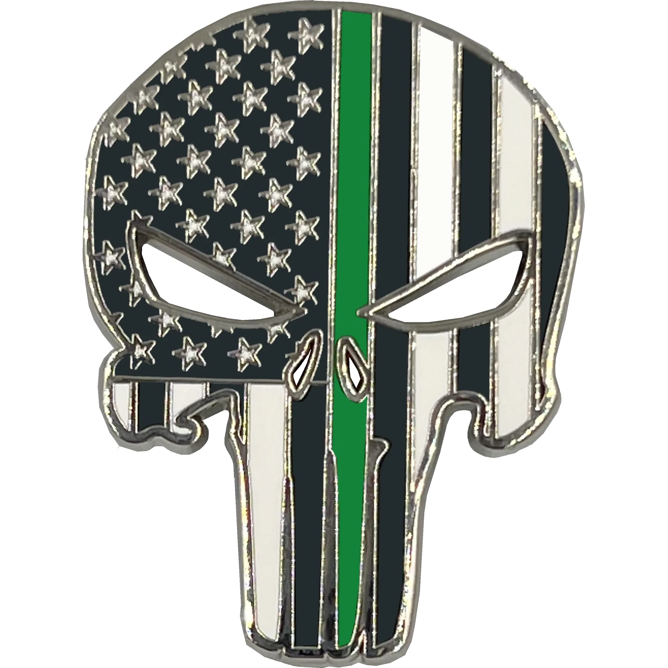 PBX-001-D Thin Green Line American Flag Pin Border Patrol with die-Cut Eyes and Dual pin Posts and Deluxe Locking Clasps
