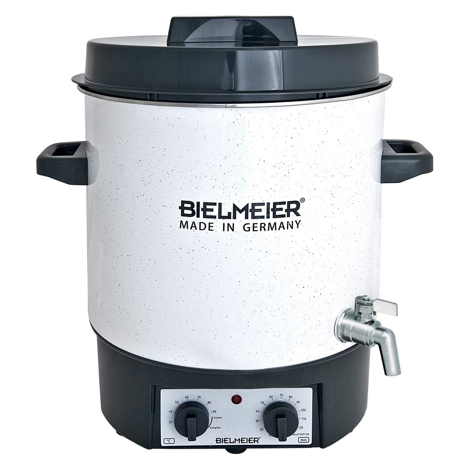 Bielmeier 485200 Einkoch Vollautomat 27 L 1800 W Emaille Edelstahl-Auslaufhahn 3/8 Zoll