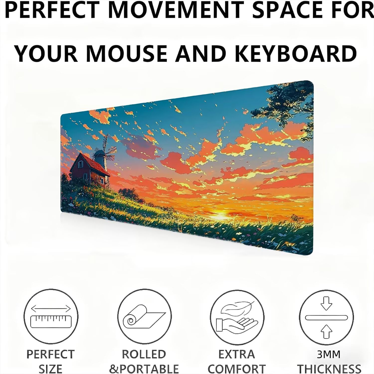 Podkładka pod mysz, podkładka pod mysz XXL 1200 x 600 podkładka pod mysz dla graczy, wodoodporna gumowa podstawa, duża podkładka pod mysz do gier na biurko zszyte krawędzie wodoodporna antypoślizgowa