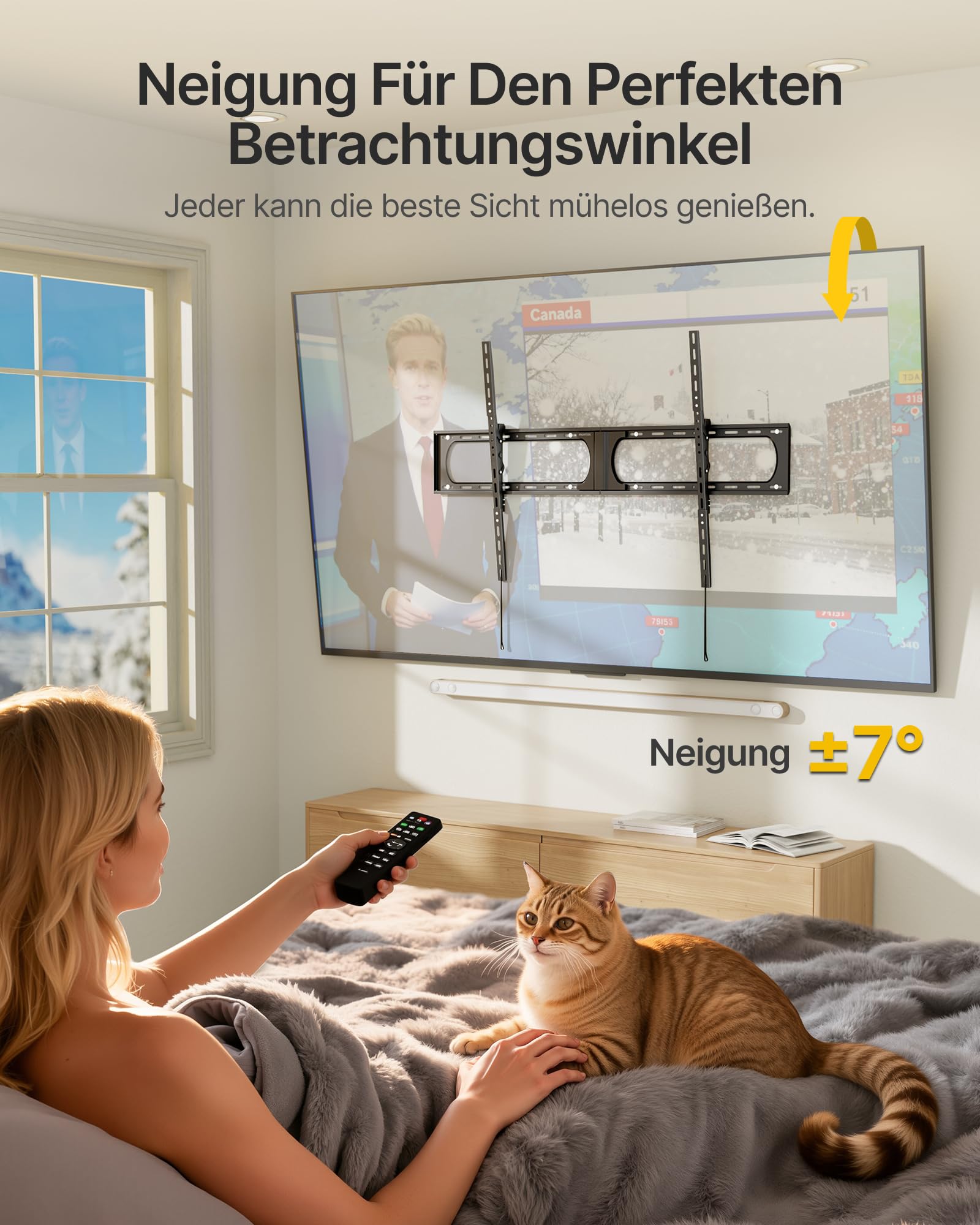 monTEK Soporte de Pared para TV 37-140 Pulgadas | Inclinable, Resistente hasta 136 kg, Perfil Ultra Delgado, VESA Máx 1200x800 mm, Apto para Pantallas Planas y Curvas