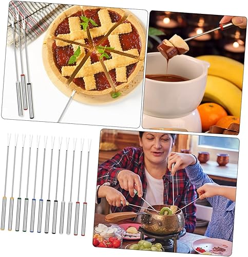 Miniatura 9 de FELTECHELECTR 12 piezas de chocolate Fondue tenedor de fuente de chocolate pinchos palillo pequeñas herramientas exquisitos suministros para hornear