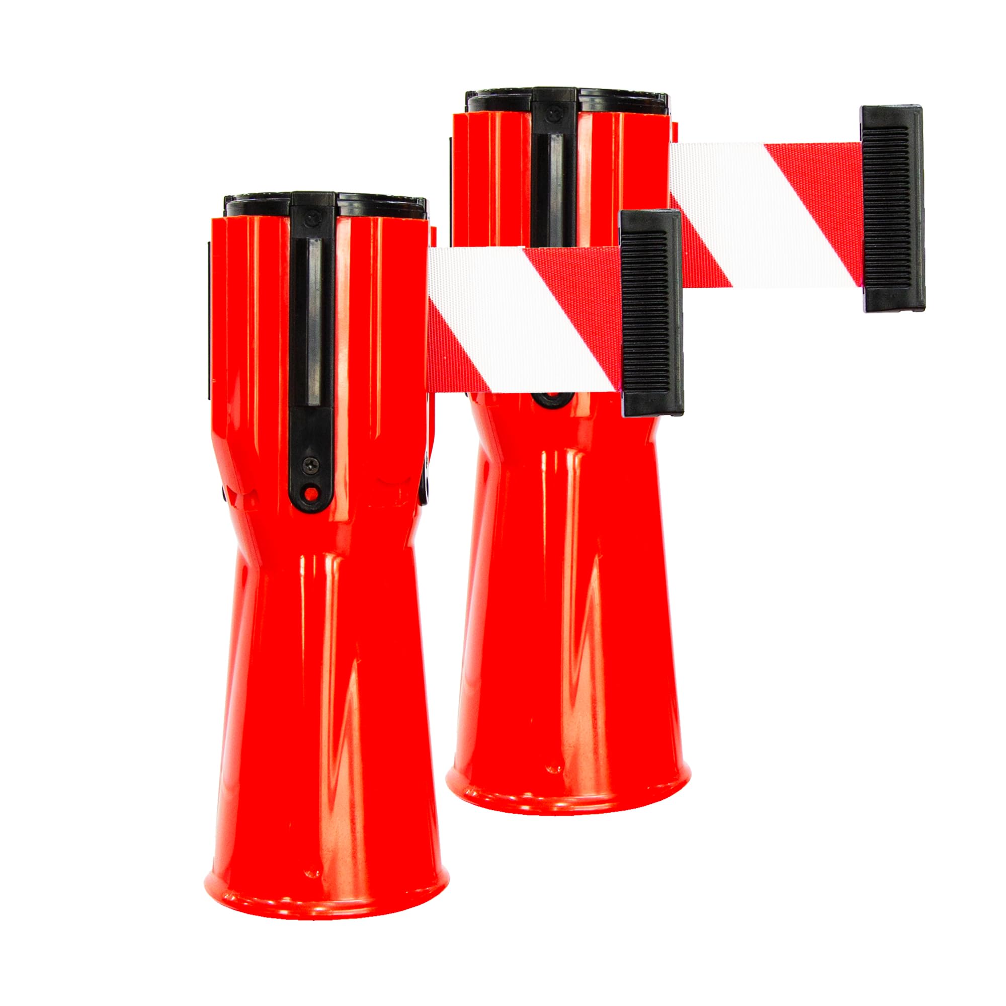 2 Pcs Retractable Traffic Cone Caution Tape 3 Meter | Retractable Ribbon 3 Mtr Red | Cone Mountable Emergency Warning Belt | High Visibility Red Retractable Topper for Traffic Cone - 2 Pcs