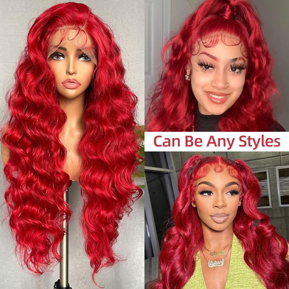 ♥️RED 22” BODY WAVY LACE FRONT WIG? *NWT display picture 1