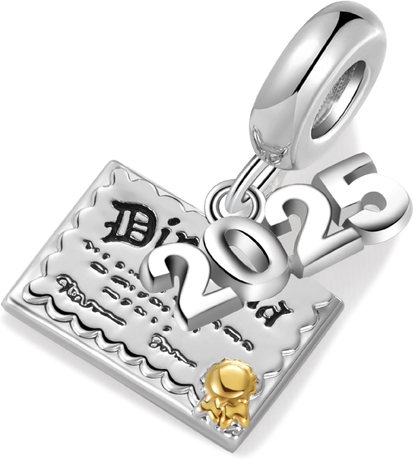 2026 Graduation Charm Class of 2025 Graduate Charm Compatible Pandora Bracelets Graduate Cap Diploma Jewelry for Women - Image 2