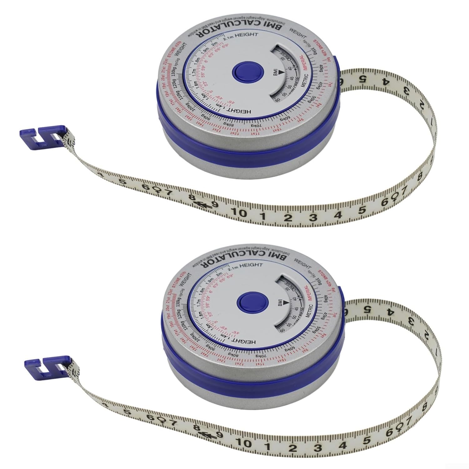 Retractable Measuring Tape 150cm for BMI and Body Mass Index Calculator Tool, Waist Hip Ratio Measurement, Diet Progress Tracking, Personal Fitness Ruler(blue)