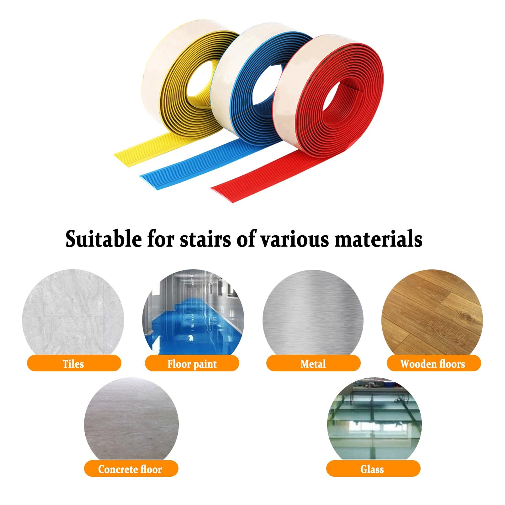 Borde de Escalera de Vinilo Antideslizante, Perfil de PVC Autoadhesivo de Borde Para Escaleras, Antideslizante, Utilizado Para Escaleras Interiores Y Exteriores, Tiras Antideslizantes Para Peldaños(Br