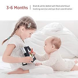 beiens High Contrast Black and White Baby Book - Touch and Feel Crinkle Sensory Toy - Visual Stimulation Interactive Montessori Toys for 0-12 Months Infant Newborn - Baby Gift for Boys Girls