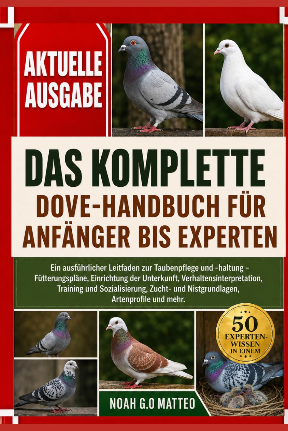 DAS KOMPLETTE DOVE-HANDBUCH FÜR ANFÄNGER BIS EXPERTEN: Ein ausführlicher Leitfaden zur Taubenpflege und -haltung – Fütterungspläne, Einrichtung der ... Zucht- und Nistgrundlagen, Artenprofile