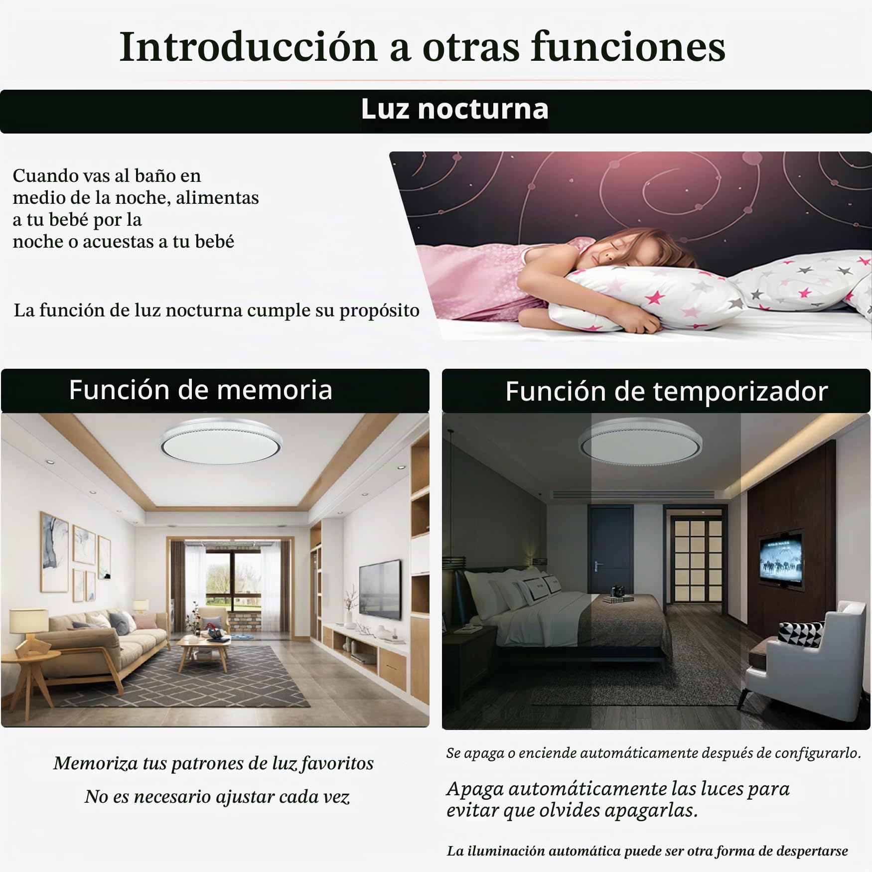 Lámpara de techo musical LED BZ de 40 cm, compatible con Alexa, altavoz Bluetooth incorporado, efecto de luz RGB, regulable, con control remoto