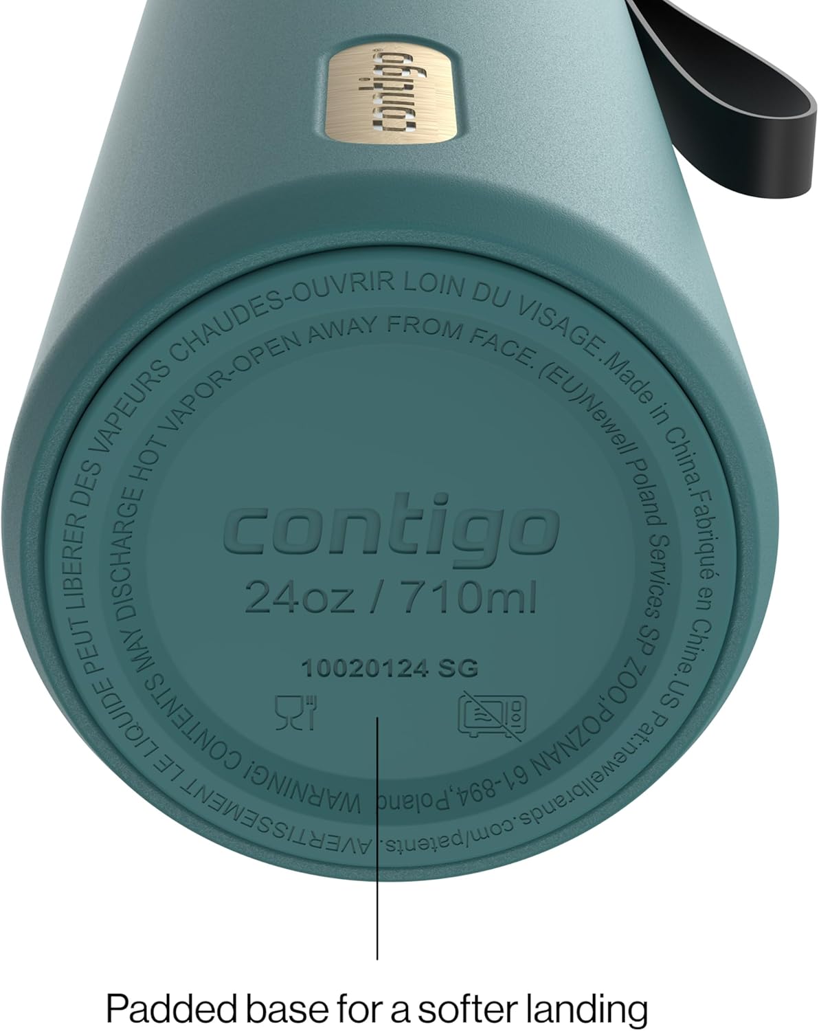 Contigo DualSip 24 oz Stainless Steel Vacuum-Insulated Water Bottle with Carry Strap & 2-in-1 Leakproof Lid (Straw or Spout), BPA-Free & Lead-Free, Dishwasher Safe