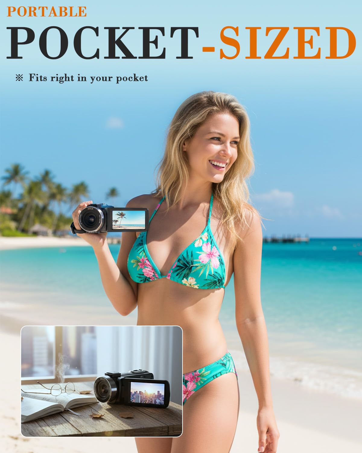 Videocamera digitale 8K 64MP 18X Videocamera per YouTube 3 pollici Flip Screen Videocamera Vlogging con scheda SD da 32 GB, telecomando 2.4G, due batterie
