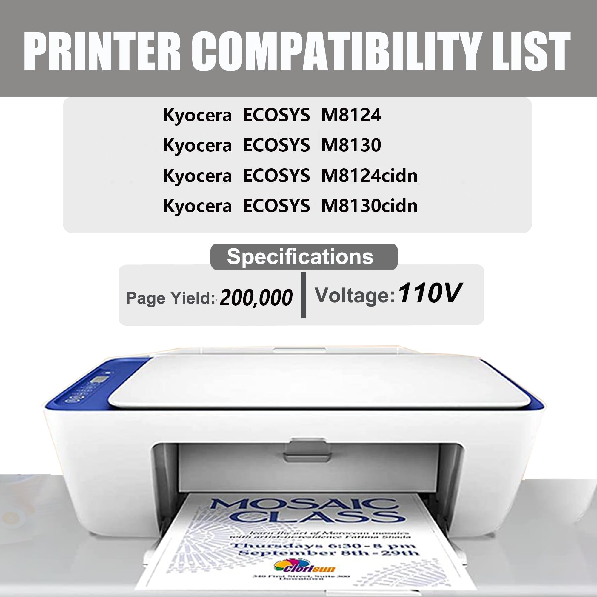 DIGITONER FK-8115 Fuser Unit Replacement for Kyocera FK-8115 302P393072 302P393071 302P393070 Fuser Unit Compatible with Kyocera ECOSYS M8124 M8130 M8124cidn M8130cidn Printers,110V (1-Pack)