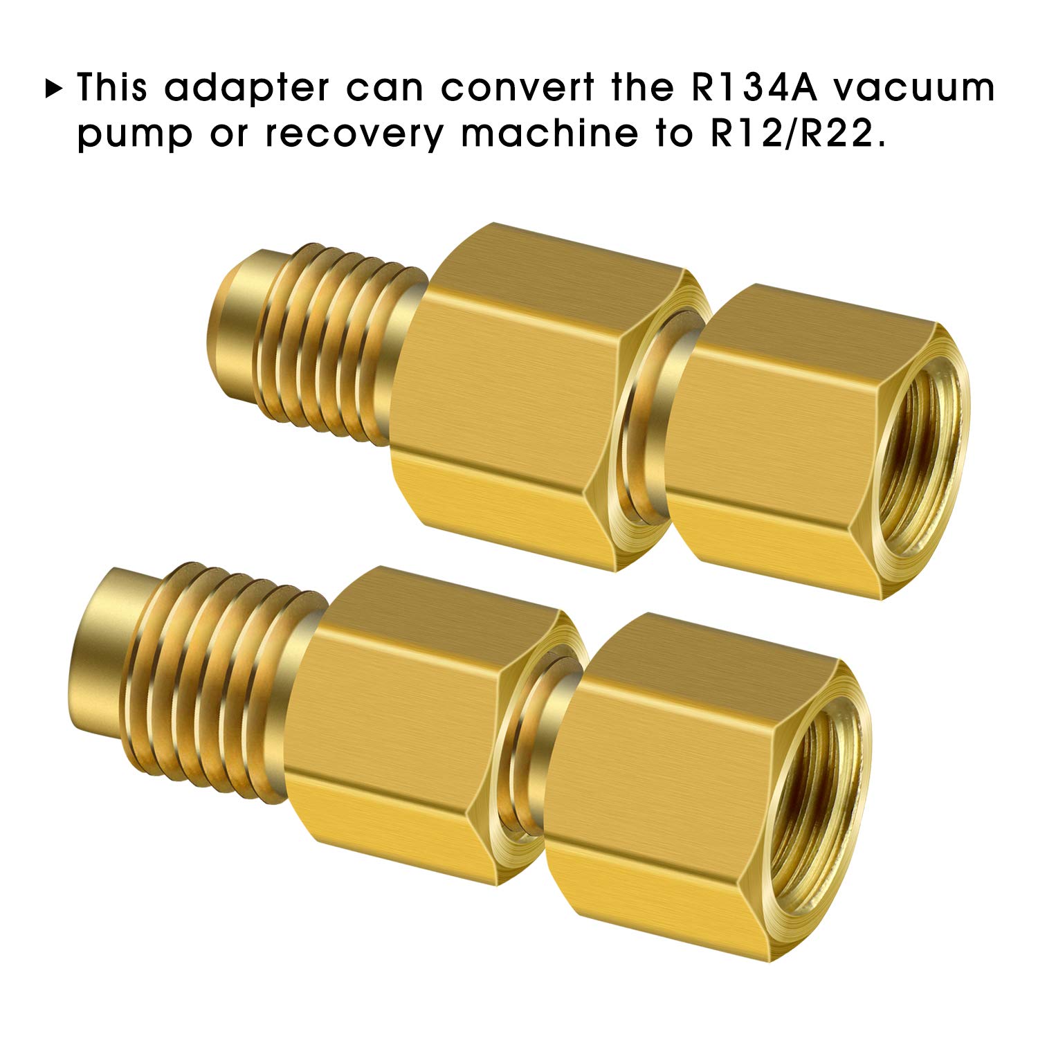 EXCELFU 6 Pieces 6015 R134A Brass Refrigerant Tank Adapter to R12