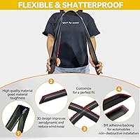 Vista 45 de Visera de ventana para Chevy Silverado 1500/GMC Sierra 1500/Avalanche/Suburban Crew Cab 2007-2013, protectores de lluvia, deflector de ventilación