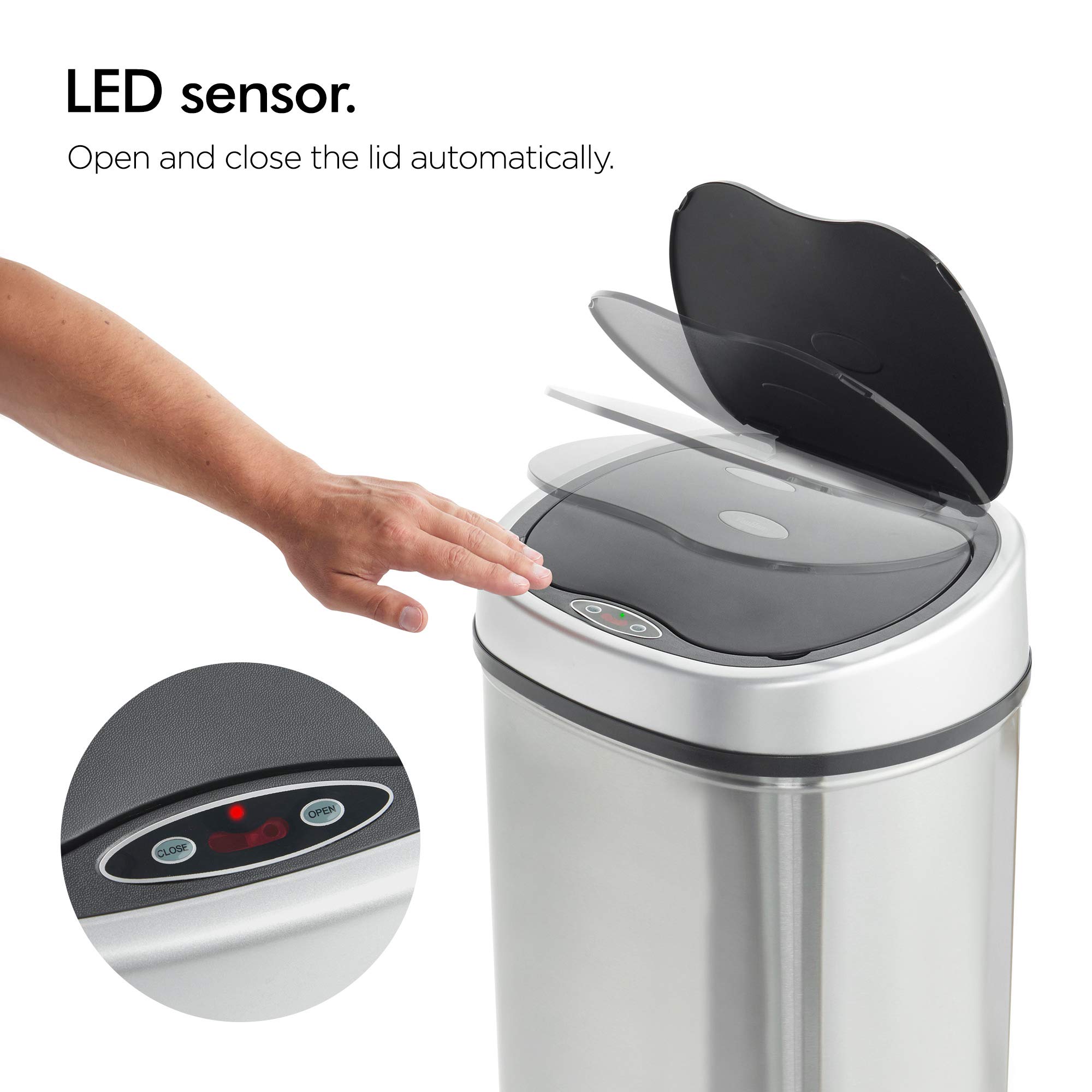 VonHaus Sensor Bin for Kitchen Waste Automatic LED Motion Detection