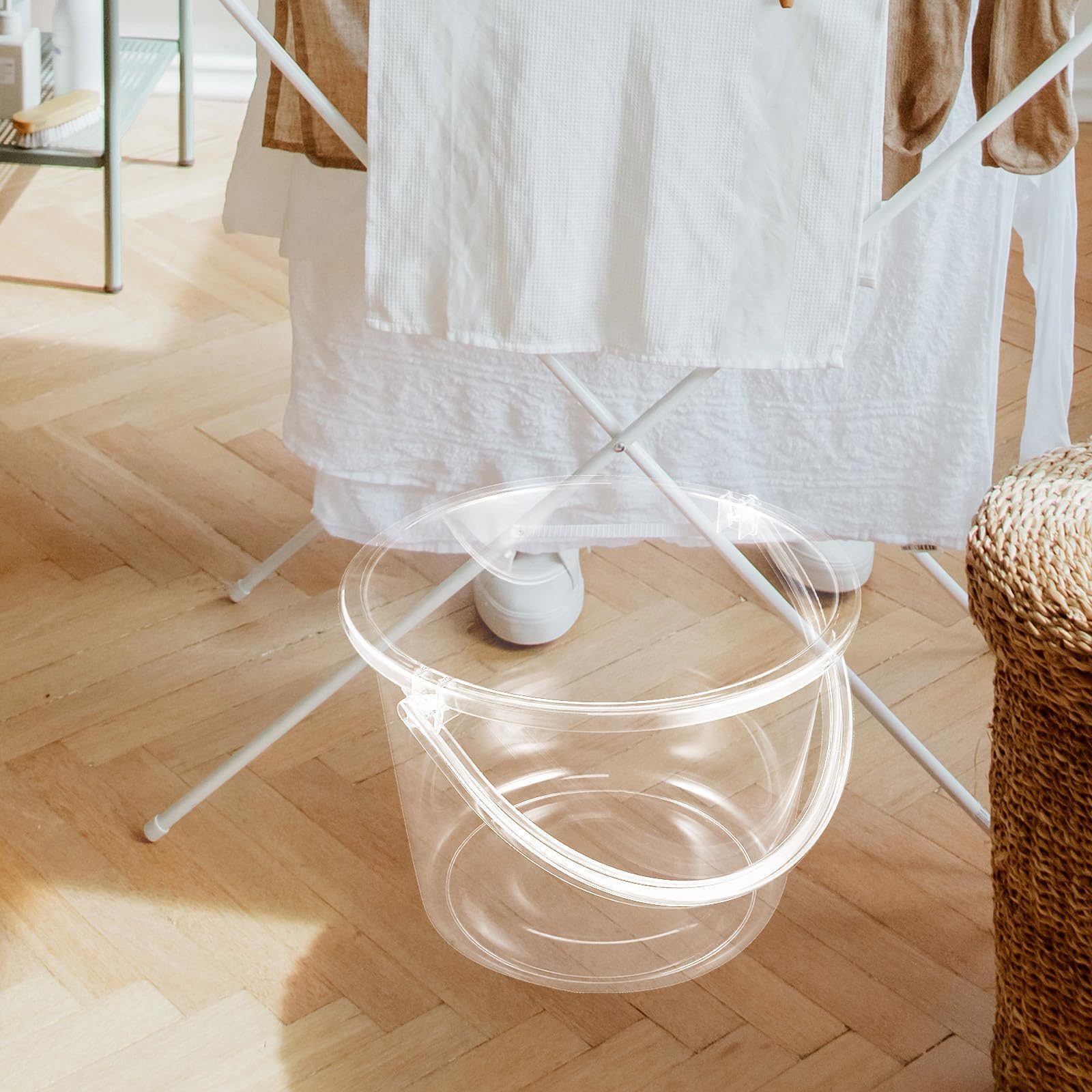 CANIGHT Seau Seau de Jardinage Polyvalent en Plastique Transparent Réutilisable avec Poignée et Facile à Transporter pour Camping et Ménage