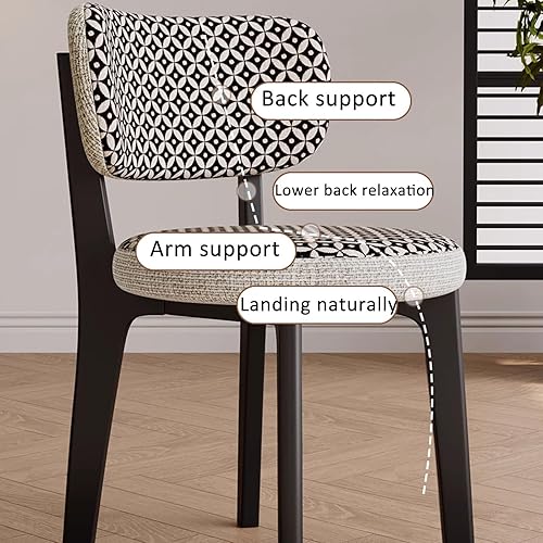 Miniatura 9 de JKGHK Dining Chairs, Wooden Room Chair with Back, Kitchen Chair with Removable Fabric Seat Cushion Cover, Farmhouse Kitchen Armless Side Chairs for