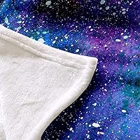 Vista 7 de Bedbay Manta espacial para sofá, regalos del universo para niñas y niños, manta suave de franela azul galaxia, manta ligera y esponjosa para cama