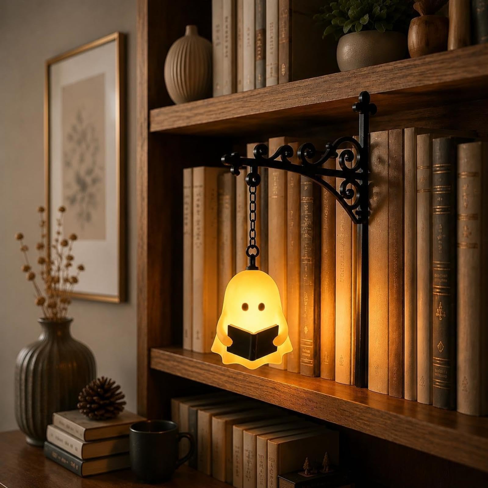 Bookshelf Light, Vintage LED Book Nook Light, Book Nook Lights, Vintage 3D Reading Lamp, for Bookshelf and Home Decor, Halloween Decorations,B