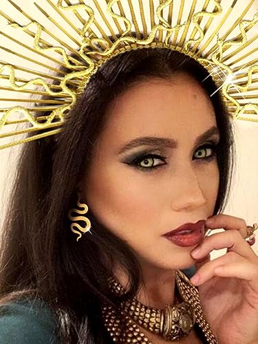 Vista 3 de JeVenis Medusa - Diadema Medusa para fiestas, diadema de serpiente Medusa