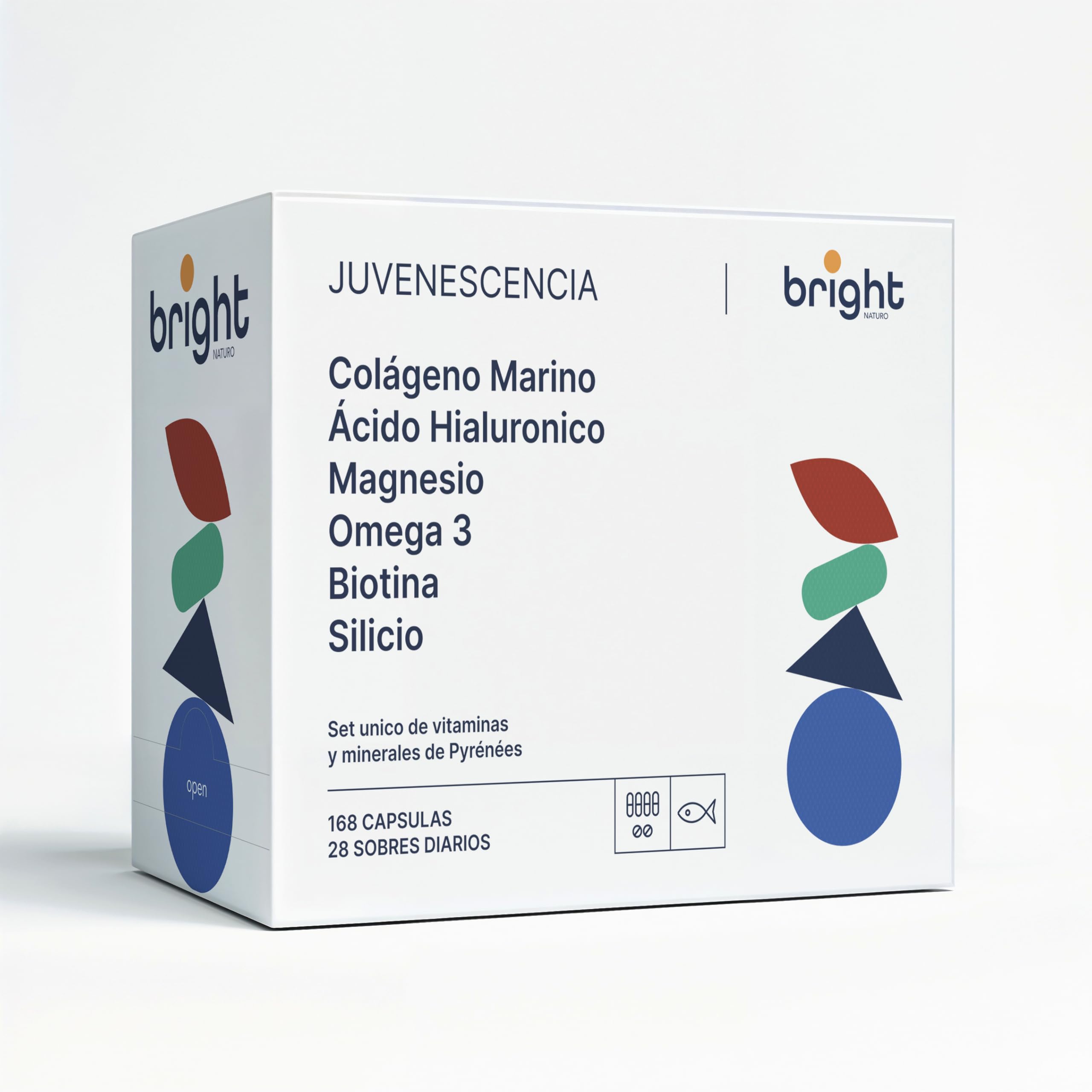 Colágeno marino con Ácido Hialurónico, Magnesio, Omega 7, Biotina, Silicio - SmartAbsorb™ | para la salud de la piel, el cabello y las uñas | 28 sobres diarios