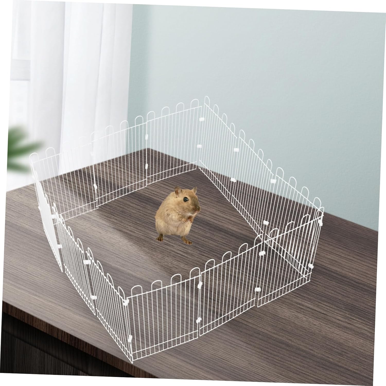 Kisangel 12pcs Small Pet Playpen Panels Hamster and Small Animal Fence Sturdy Design Easy to Install Compact Storage for Indoor Use
